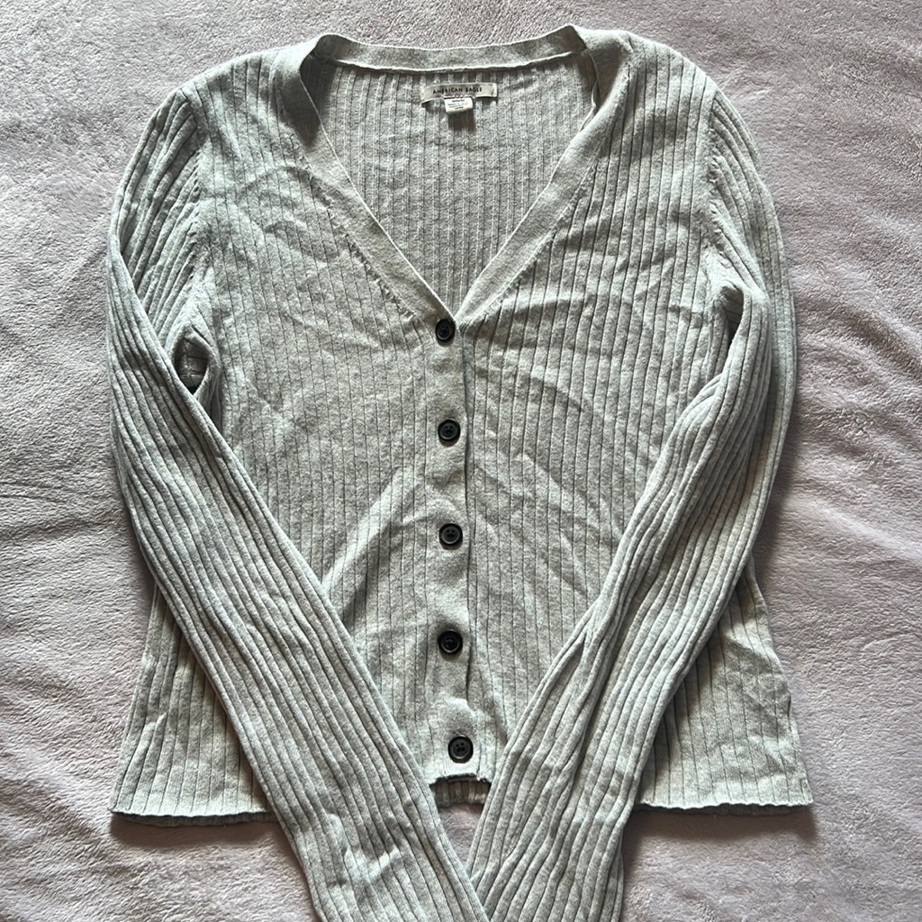 Gray Button Sweater